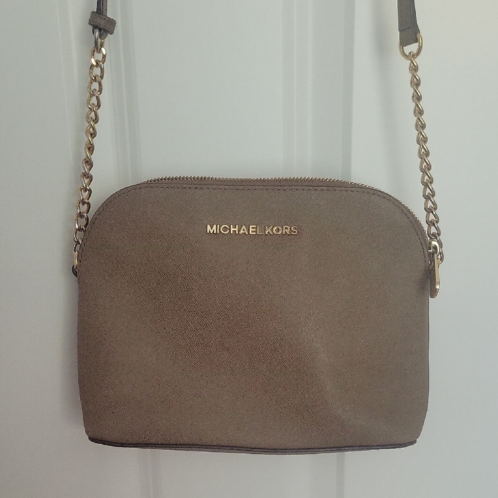 Michael Kors Brown Crossbody Bag with Gold Chain